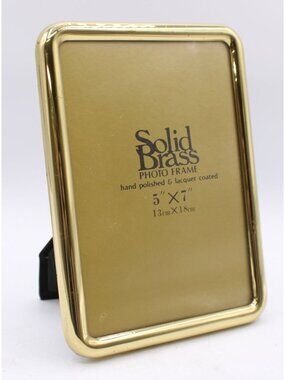 Vintage Solid Brass 5x7 Photo Frame – Polished & Lacquered Classic Home Décor